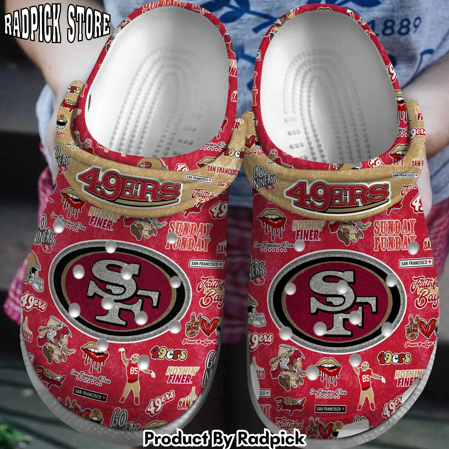 Radpick san francisco 49ers nfl sport clogs shoes comfortable for men women 3wn rp6521773